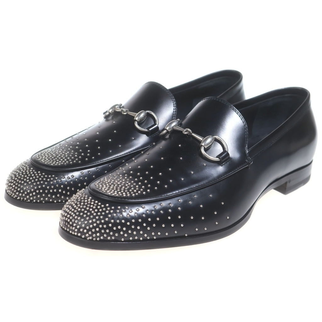 GUCCI(グッチ) ホースビット スタッズローファー ブラック 8 1/2 851395