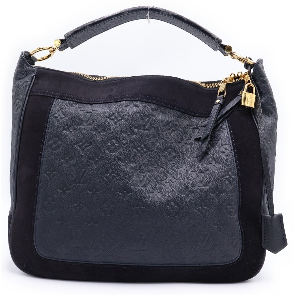 LOUIS VUITTON(ルイヴィトン) モノグラムアンプラント オダシューズMM ハンドバッグ ダークネイビー ノワール レザー M40589 ゴールド金具 レディース