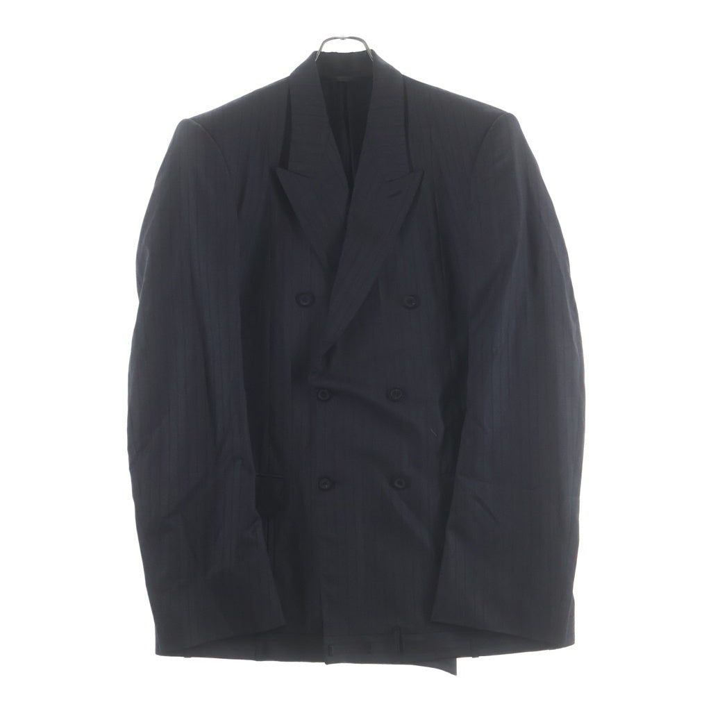 BALENCIAGA(バレンシアガ) Pinstripe Tailoring Wool Deconstructed DB Jacket ピンストライプ総柄 デコンストラクテッド ダブルブレスト テーラードジャケット 768745 TPT05