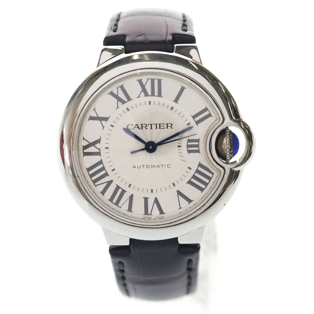 Cartier(カルティエ) バロンブルー シルバー文字盤 レザーベルト 自動巻き 腕時計 シルバー W6920085