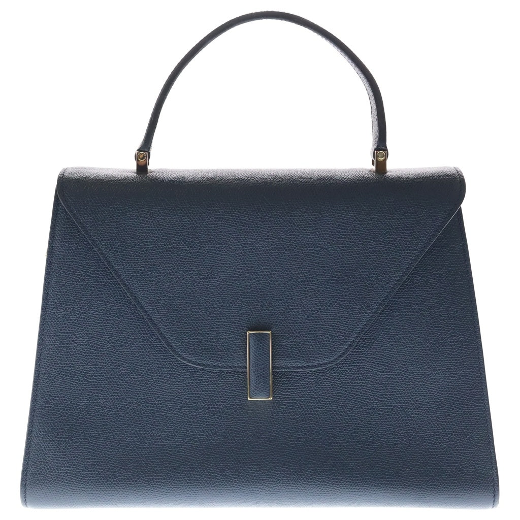 Valextra(ヴァレクストラ) イジィデ ラージ 2WAYバッグ ショルダーバッグ ハンドバッグ ネイビー レザー シルバー金具 レディース