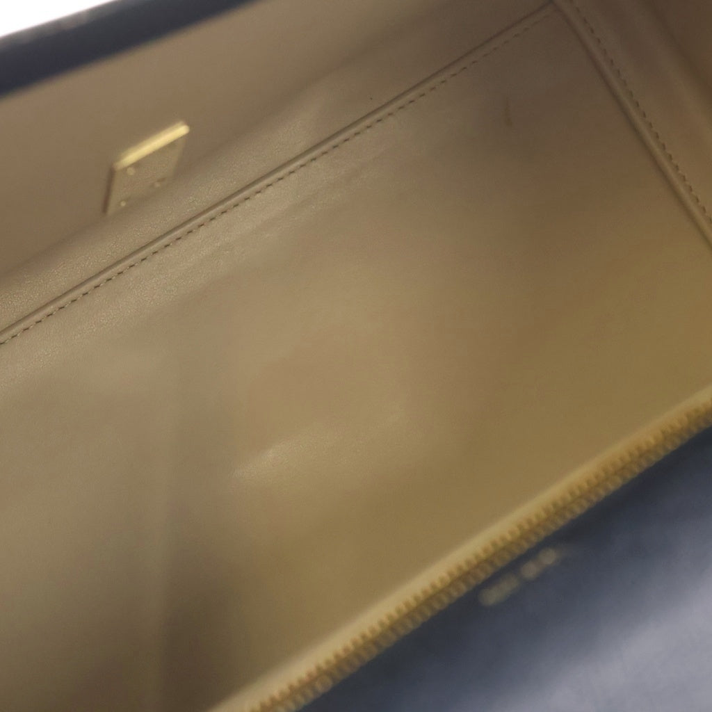 Valextra(ヴァレクストラ) イジィデ ラージ 2WAYバッグ ショルダーバッグ ハンドバッグ ネイビー レザー シルバー金具 レディース