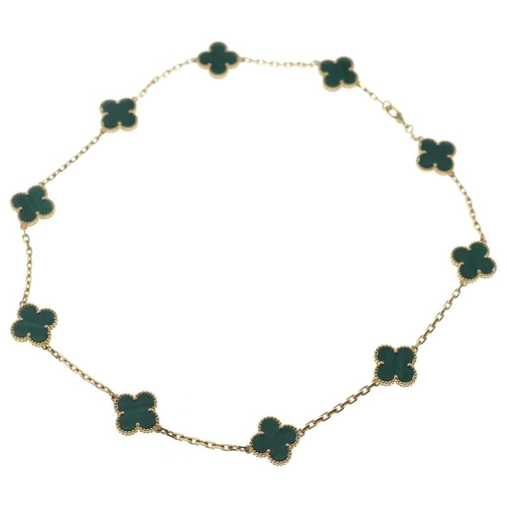 Van Cleef & Arpels(ヴァンクリーフアンドアーペル) ヴィンテージアルハンブラ 10モチーフ ネックレス マラカイト Au750YG VCAR03QJ00 ジュエリー
