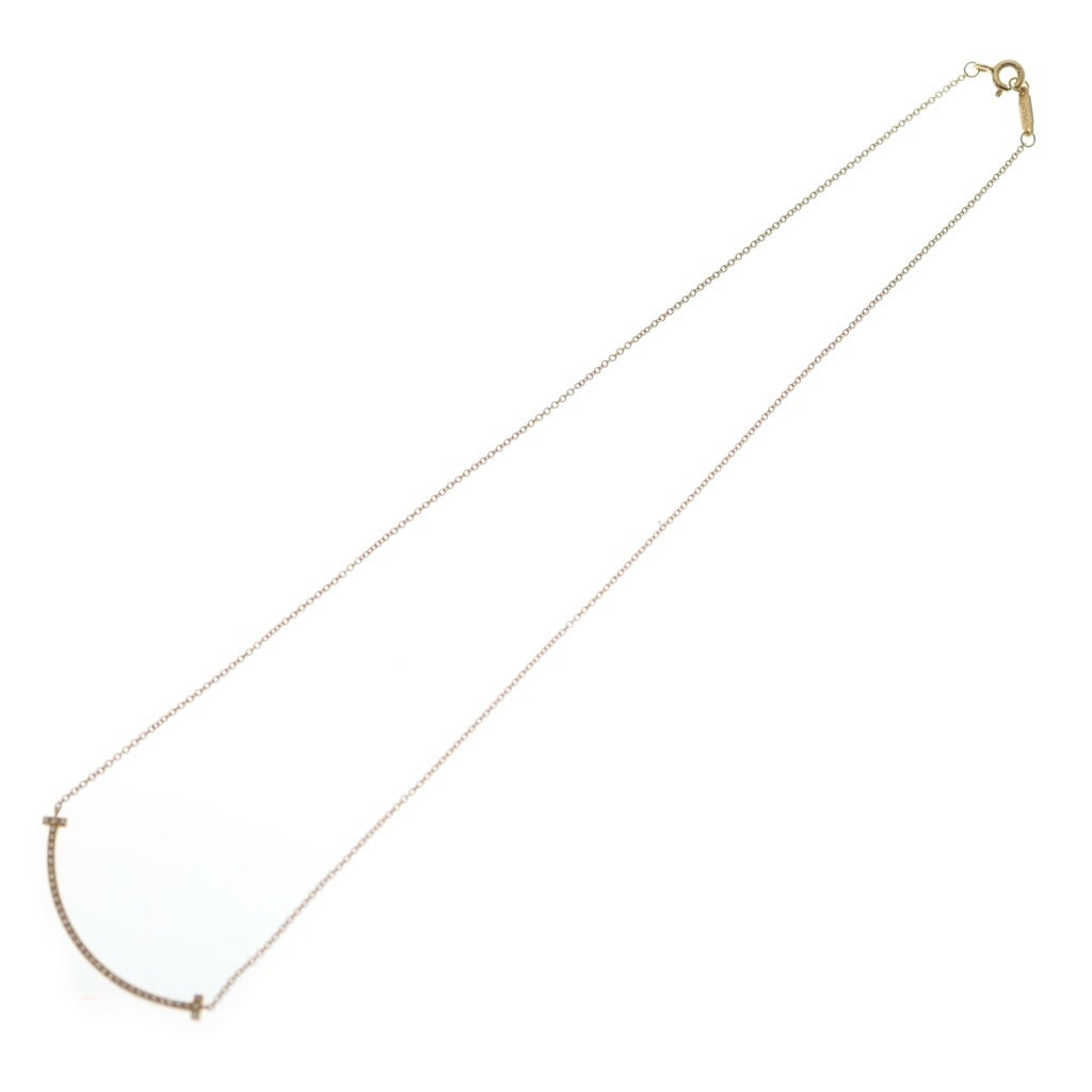 TIFFANY & Co.(ティファニー) Tスマイル スモール ダイヤ ネックレス ペンダント チェーン ゴールド 750 レディース