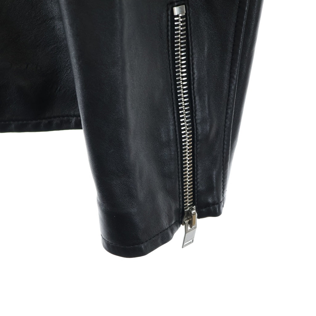 SAINT LAURENT PARIS(サンローランパリ) キースレーサー ラムスキン レザー ジップアップ シングルライダース ジャケット ブラック 362239