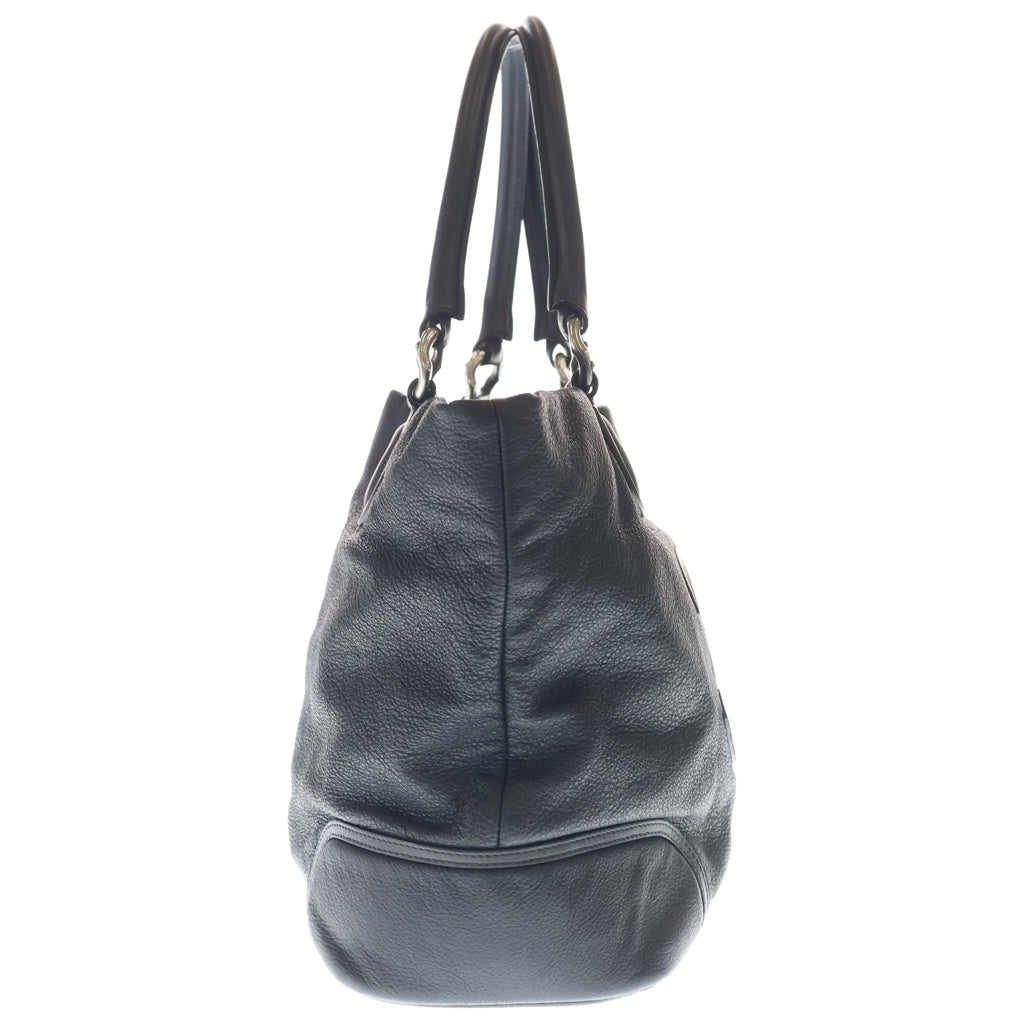 CHANEL(シャネル) デカココ トートバッグ ハンドバッグ ブラック レザー シルバー金具 レディース