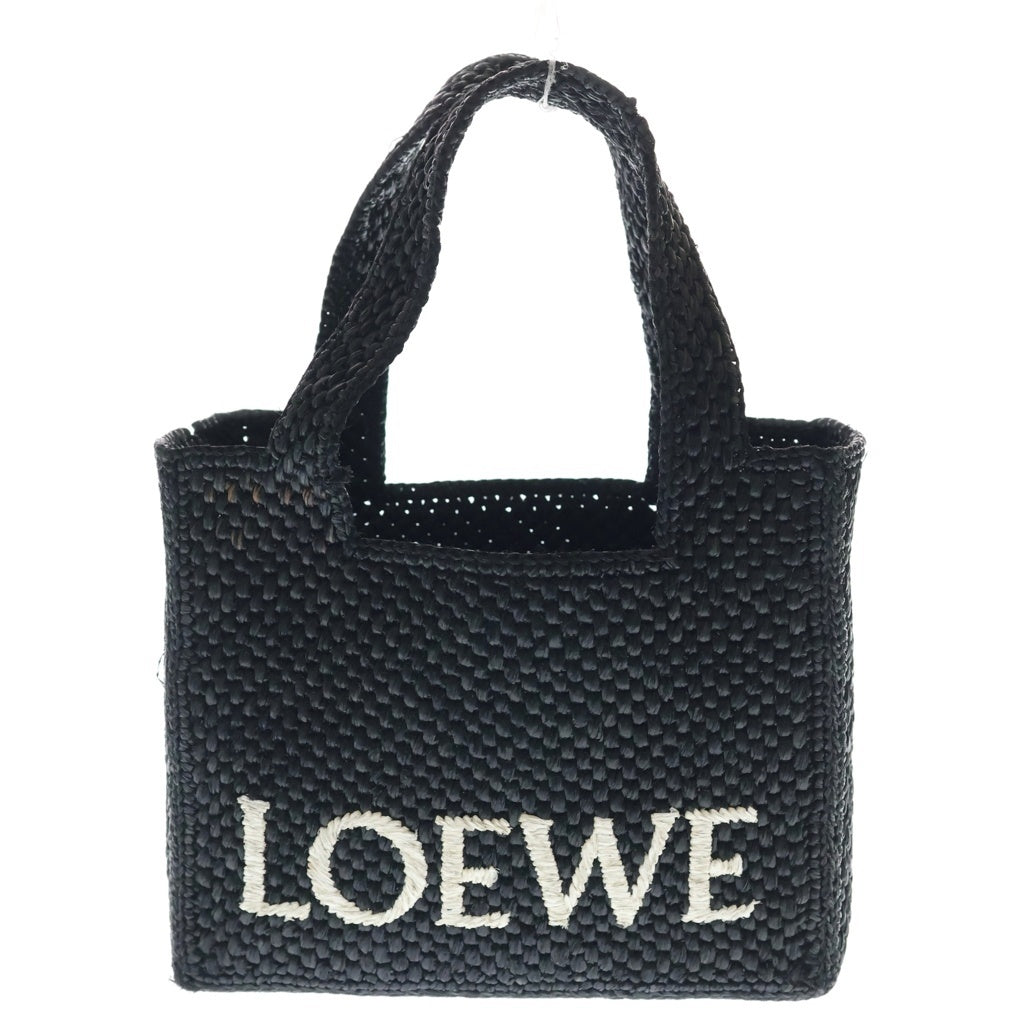LOEWE(ロエベ) フォントトート スモール 2WAYバッグ ハンドバッグ ショルダーバッグ ブラック カゴバッグ ゴールド金具 レディース