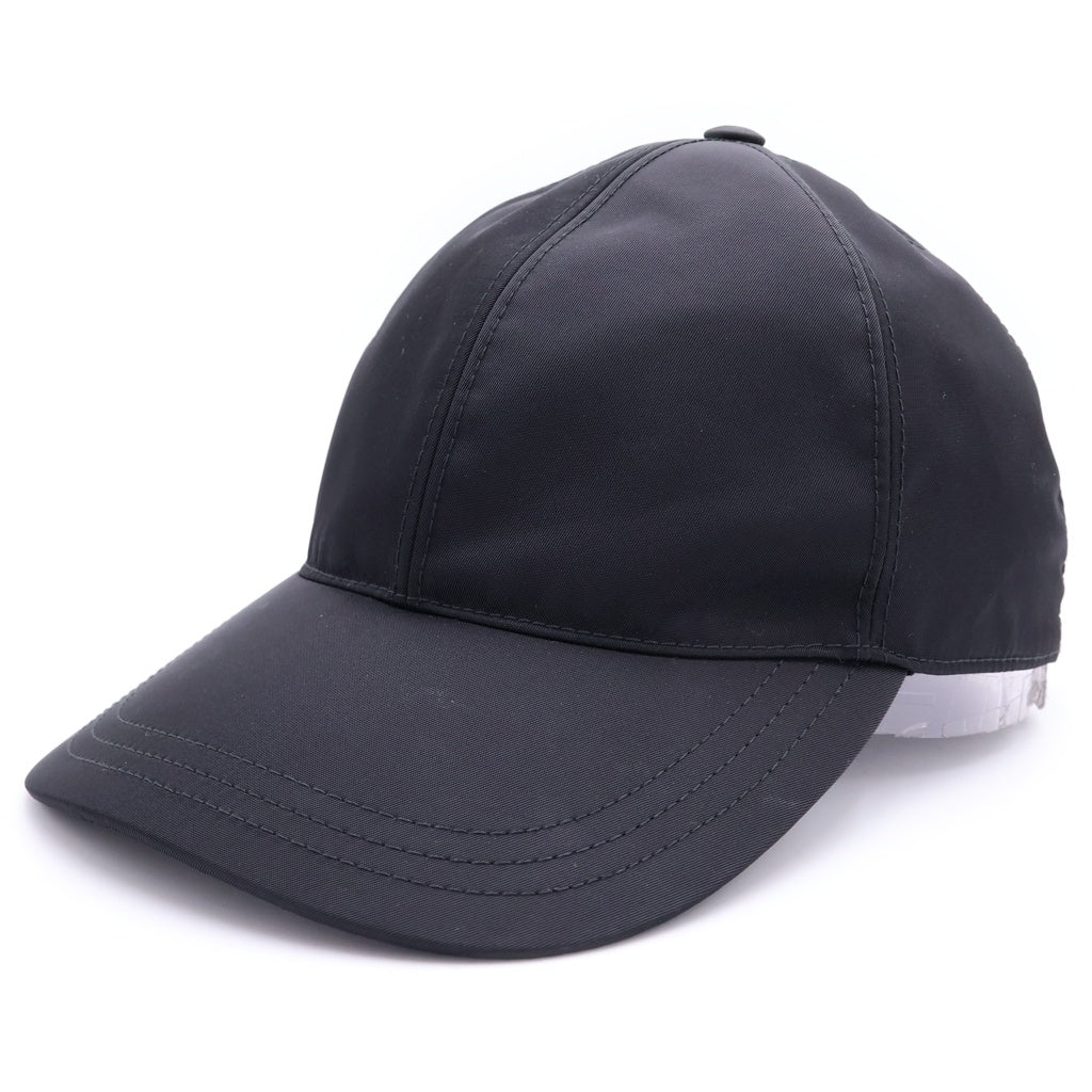 PRADA(プラダ) RE-NYLON リナイロン トライアングルロゴプレート ベースボールキャップ 帽子 ブラック 1HC274