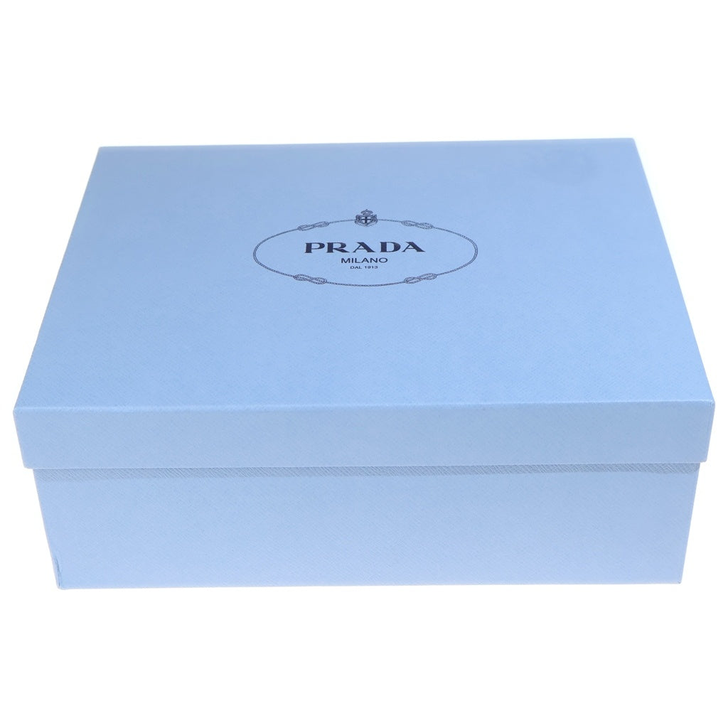 PRADA(プラダ) チョコレート トライアングルロゴプレート レザー ヒール ローファー シューズ ブラック 1D246M レディース