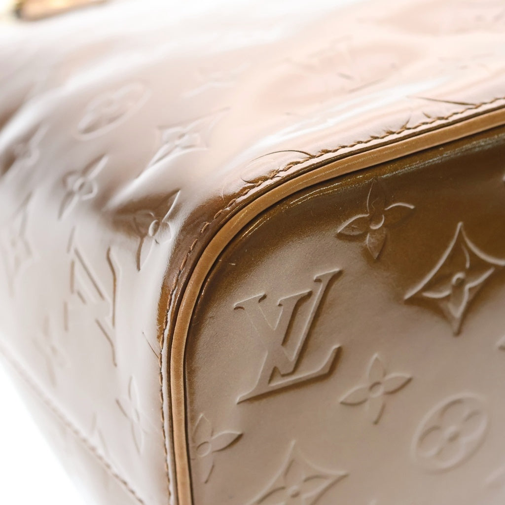 LOUIS VUITTON(ルイヴィトン) ヴェルニ ヒューストン トートバッグ ハンドバッグ メタリックブラウン レザー×パテント M91122 ゴールド金具 レディース
