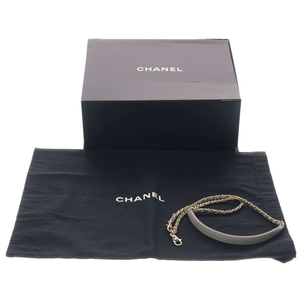 CHANEL(シャネル) マトラッセ ココハンドル24 2WAY ショルダー ハンドバッグ キャビアスキン レザー ゴールド金具 グレー プレート レディース