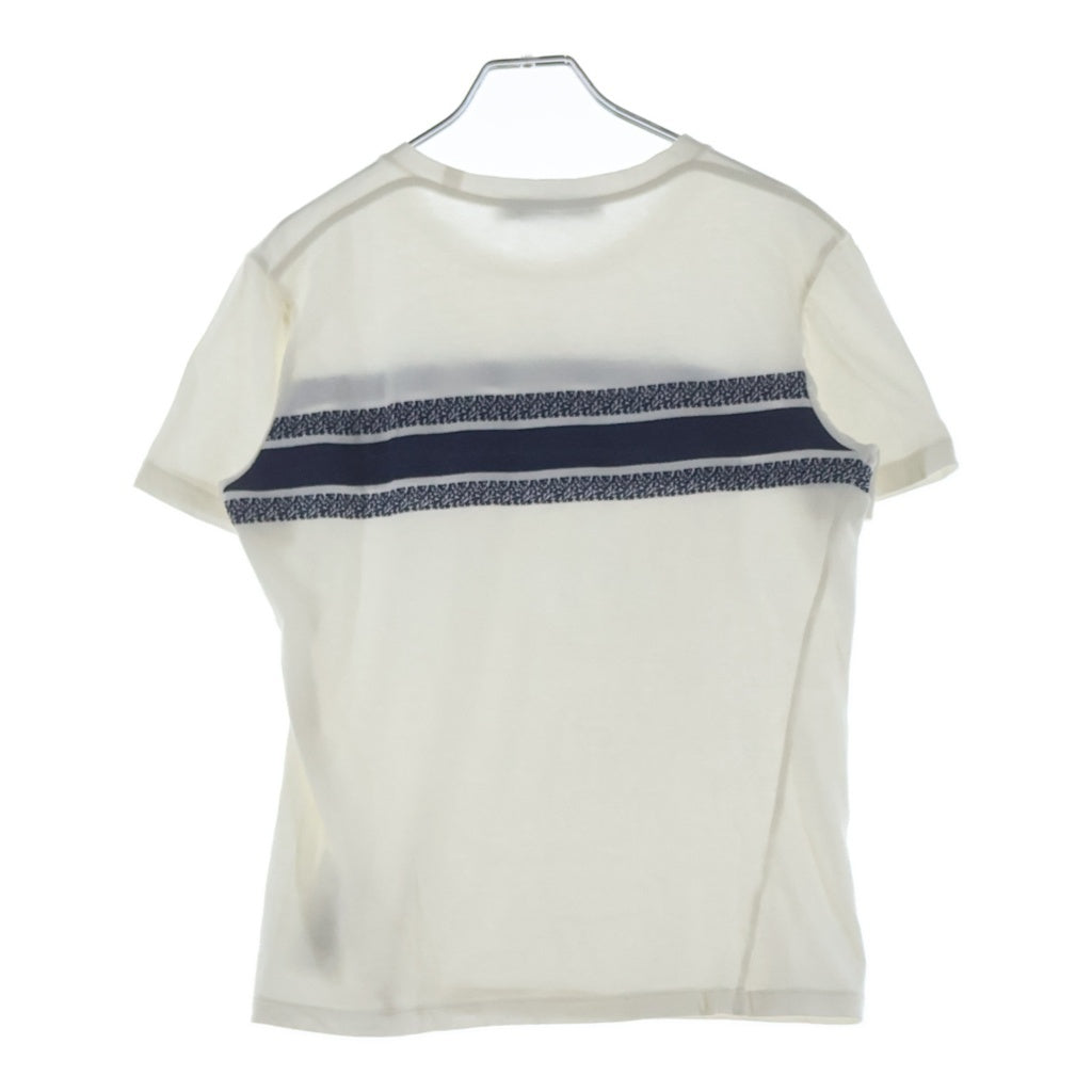 Christian Dior(クリスチャンディオール) シグネチャーバンド ロゴ Tシャツ ホワイト×ネイビー コットン #XS 143T04A4043 レディース