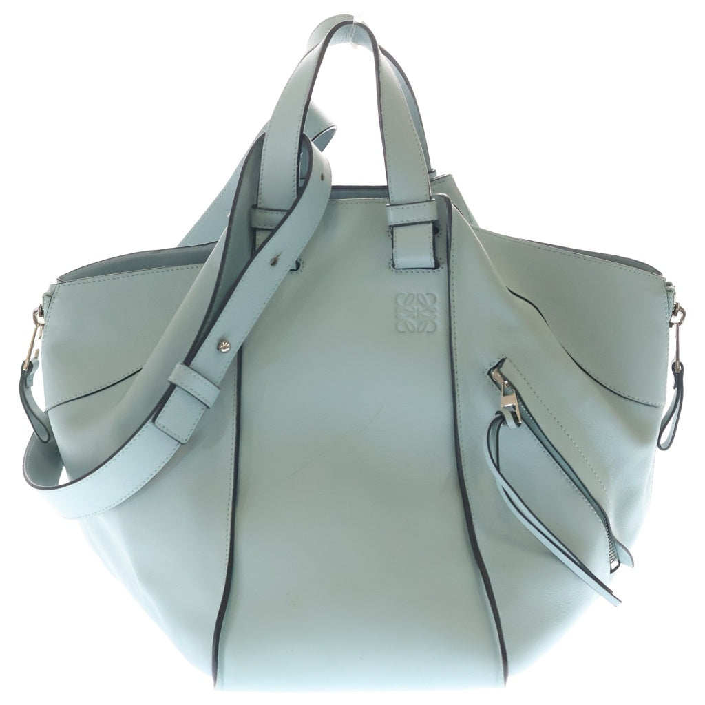 LOEWE(ロエベ) ハンモック ミディアム 2WAYバッグ ハンドバッグ ショルダーバッグ ライトブルー レザー シルバー金具 レディース