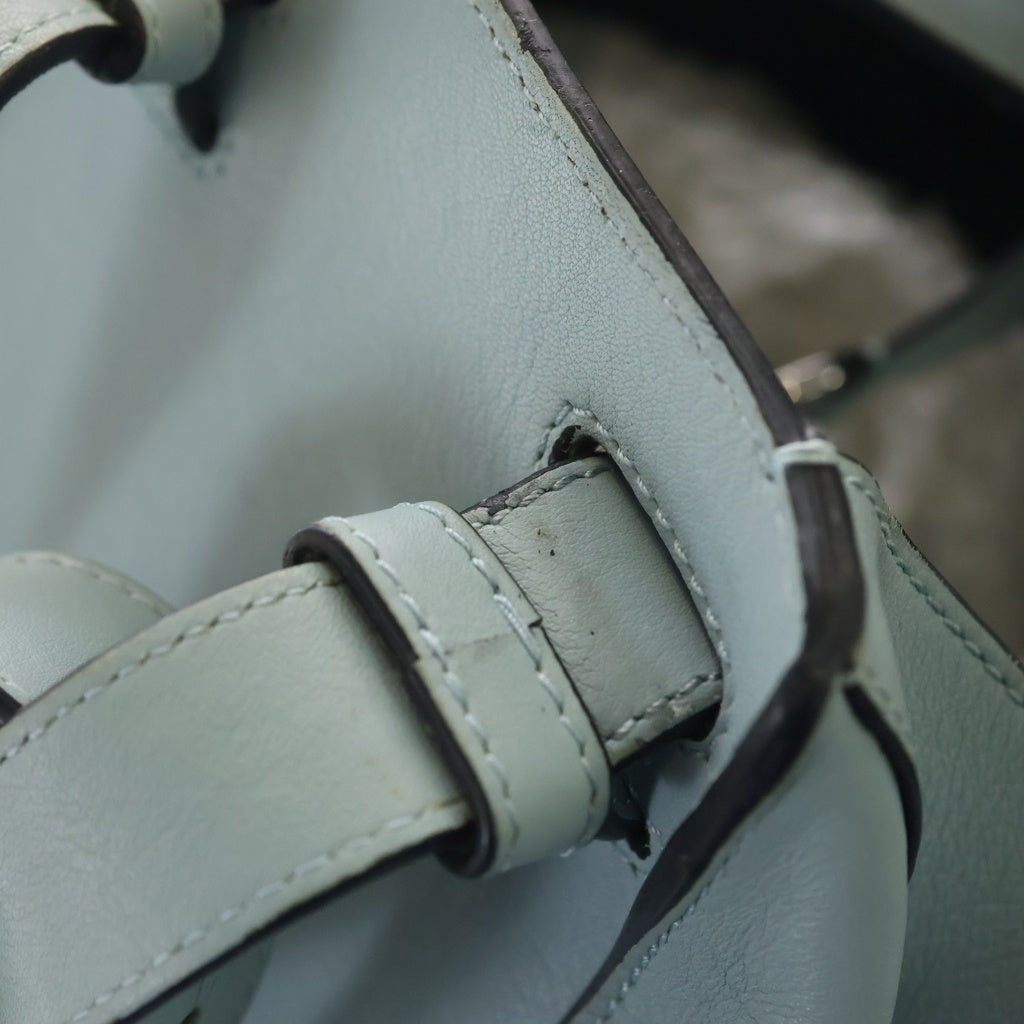 LOEWE(ロエベ) ハンモック ミディアム 2WAYバッグ ハンドバッグ ショルダーバッグ ライトブルー レザー シルバー金具 レディース
