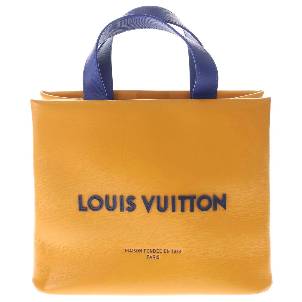 LOUIS VUITTON(ルイヴィトン) ショッパー・トート MINI 2WAYバッグ ハンドバッグ ショルダーバッグ オレンジ×ブルー レザー M28310 シルバー金具 レディース