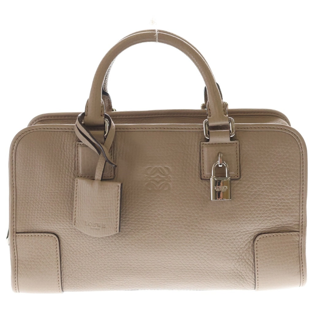 LOEWE(ロエベ) アマソナ28 ハンドバッグ ベージュ レザー シルバー金具 レディース