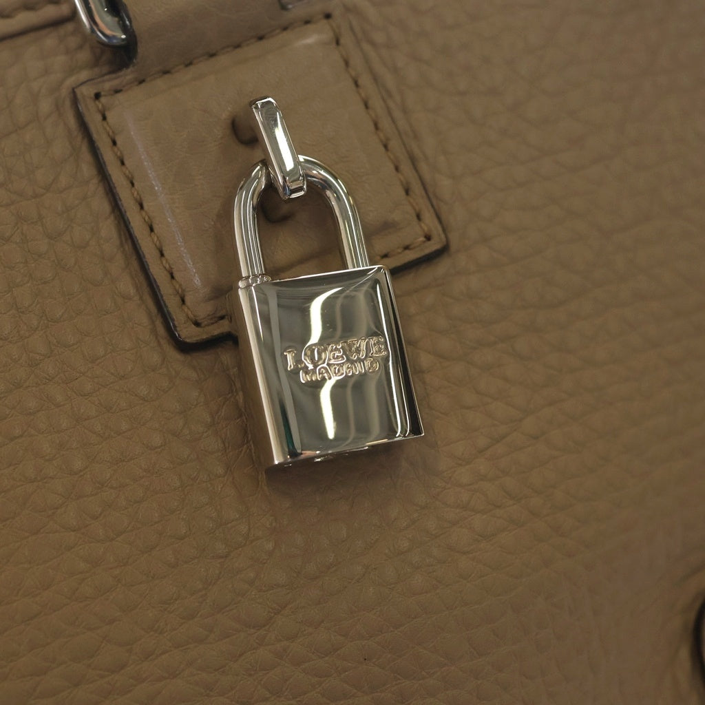LOEWE(ロエベ) アマソナ28 ハンドバッグ ベージュ レザー シルバー金具 レディース