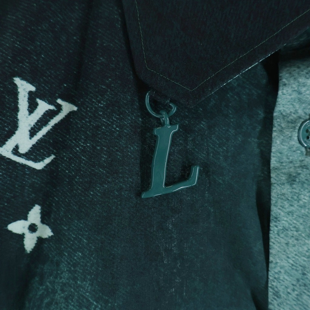 LOUIS VUITTON(ルイヴィトン) 23SS モノグラムグラフィック長袖シャツ 総柄 LVチャーム ホワイト/グリーン RM231M TA4 HOS15W