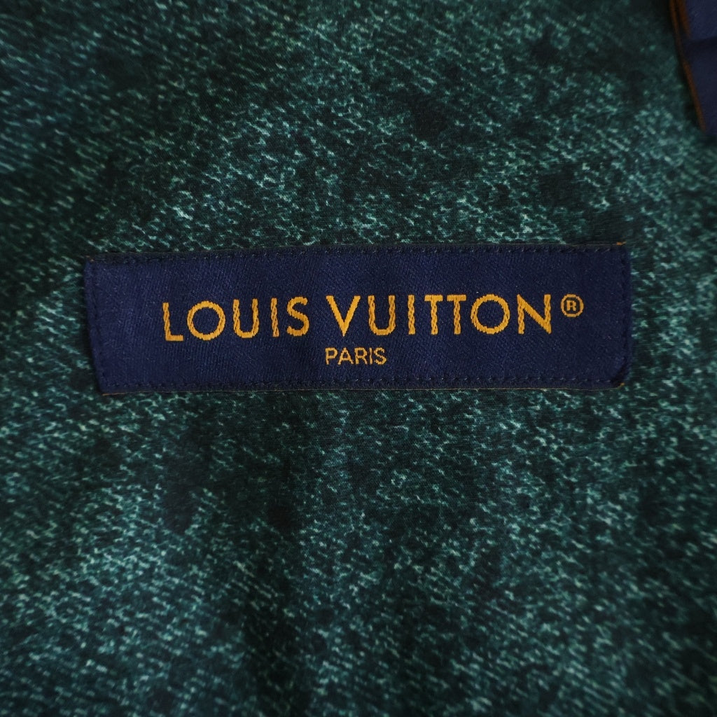 LOUIS VUITTON(ルイヴィトン) 23SS モノグラムグラフィック長袖シャツ 総柄 LVチャーム ホワイト/グリーン RM231M TA4 HOS15W