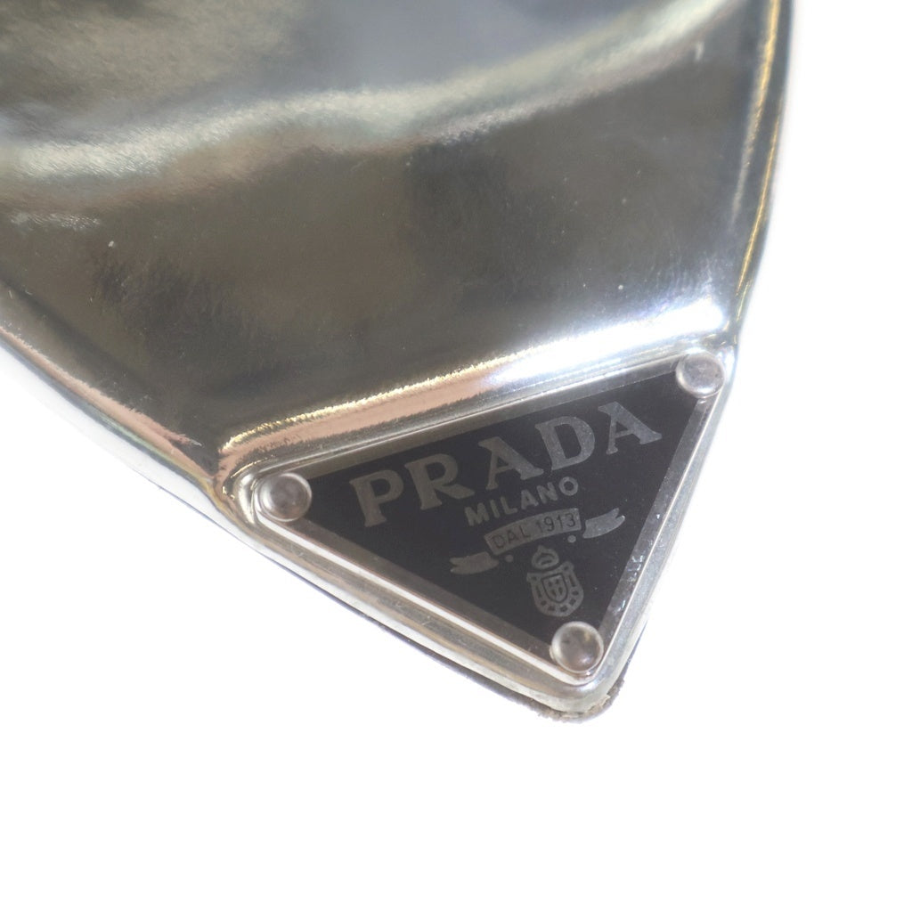 PRADA(プラダ) オープントゥ ヒール ミュール クリア×シルバー #37 1XX635 レディース