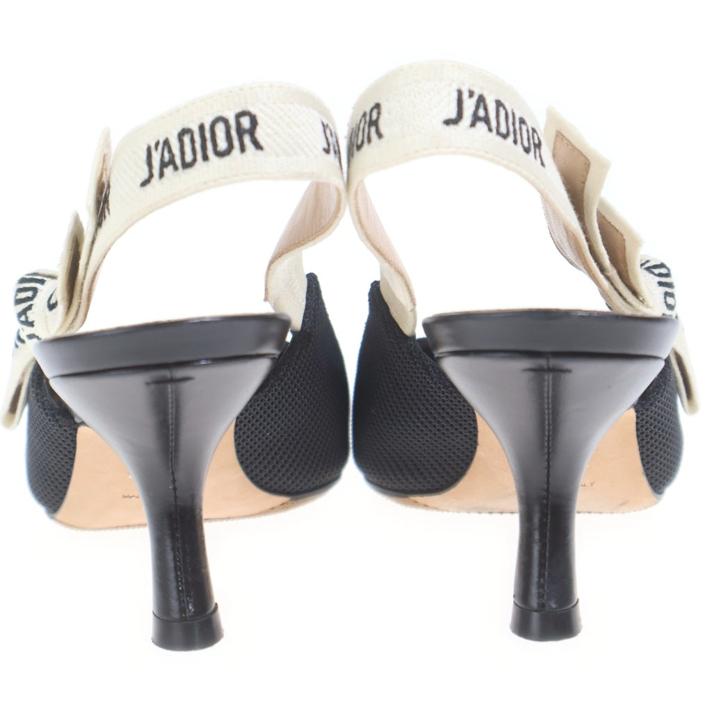 Christian Dior(クリスチャンディオール) J'Adior テクニカル ファブリック スリングバック パンプス ブラック/アイボリー レディース
