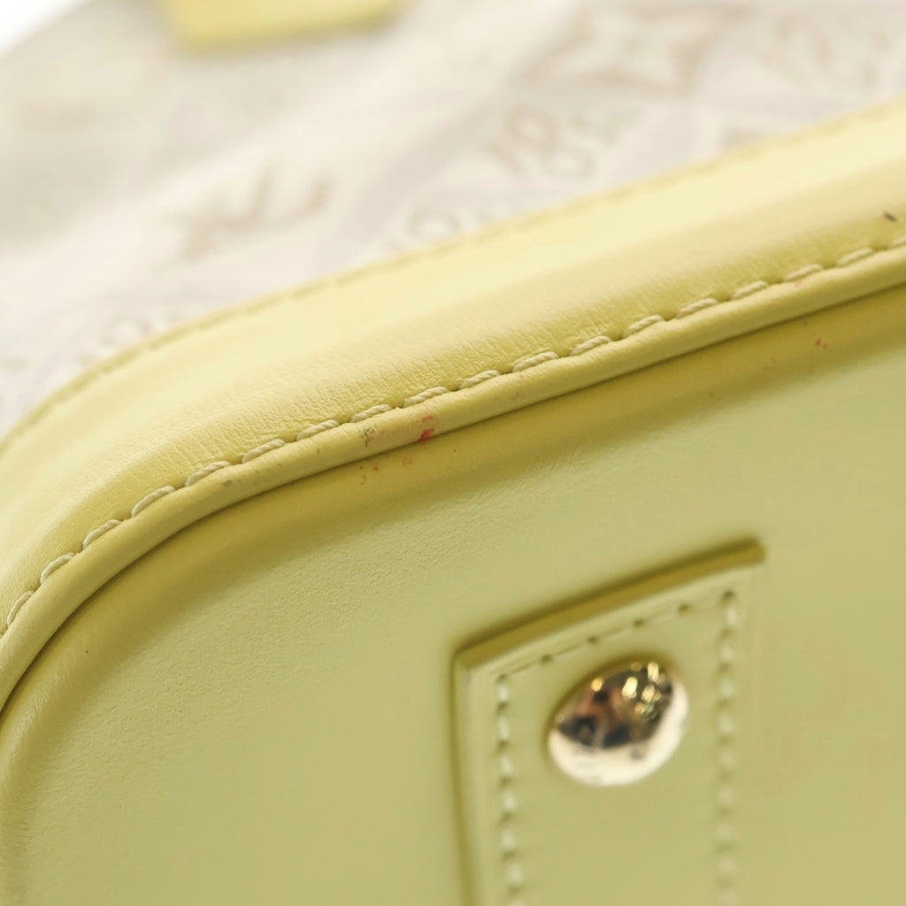LOUIS VUITTON(ルイヴィトン) アルマBB 2WAYバッグ ハンドバッグ ショルダーバッグ ホワイト×ライトイエロー キャンバス×レザー M53476 ゴールド金具 レディース