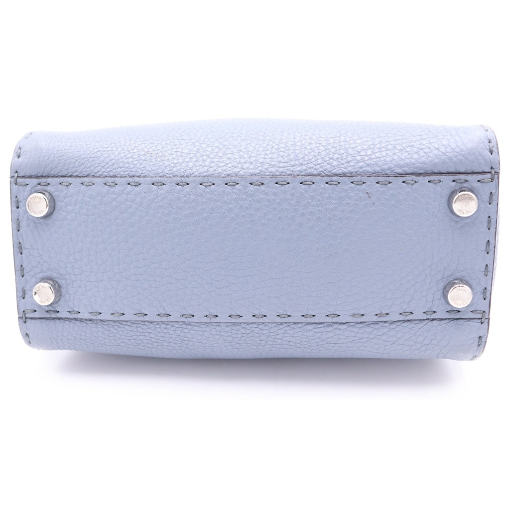 FENDI(フェンディ) セレリア ピーカブー ミニ レザー シルバー金具 2WAY ハンドバッグ ショルダーバッグ 8BN244 ブルー レディース