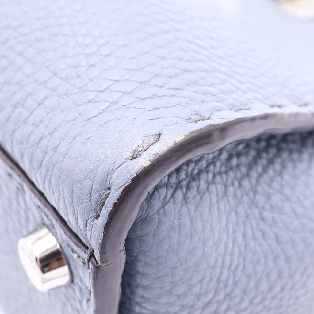 FENDI(フェンディ) セレリア ピーカブー ミニ レザー シルバー金具 2WAY ハンドバッグ ショルダーバッグ 8BN244 ブルー レディース