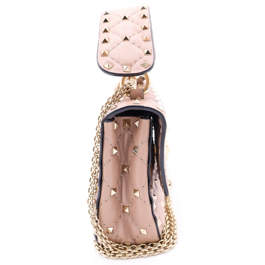 VALENTINO(ヴァレンティノ) ロックスタッズ スパイク レザー 3WAY チェーン ショルダーバッグ ハンドバッグ W2B0123 ピンクベージュ レディース