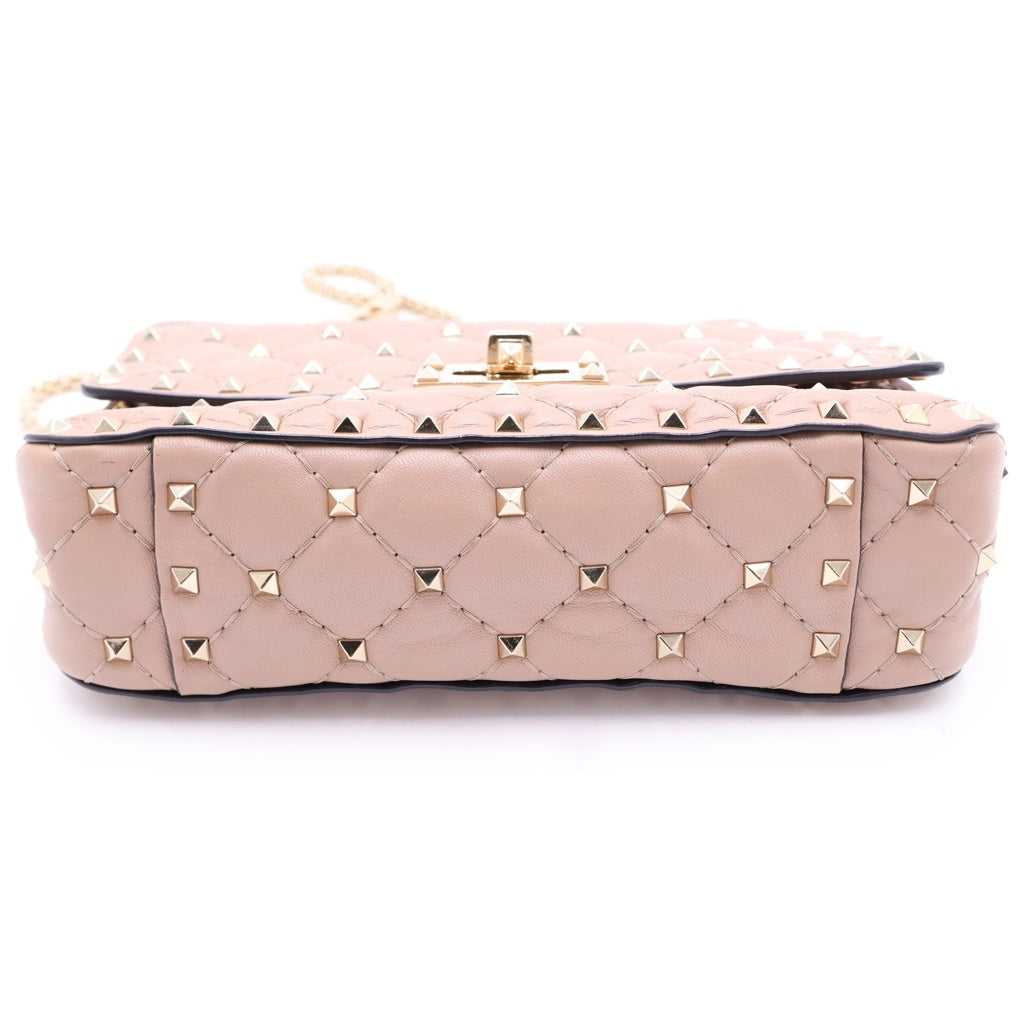 VALENTINO(ヴァレンティノ) ロックスタッズ スパイク レザー 3WAY チェーン ショルダーバッグ ハンドバッグ W2B0123 ピンクベージュ レディース