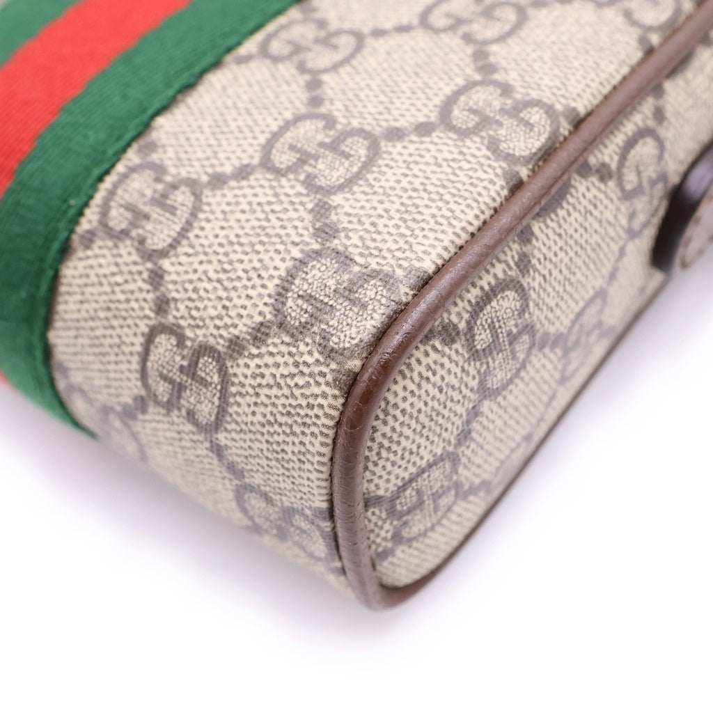 GUCCI(グッチ) GGスプリーム シェリーライン PVC レザー オフィディア ミニ メッセンジャーバッグ ショルダーバッグ 598127 ベージュ/エボニー レディース