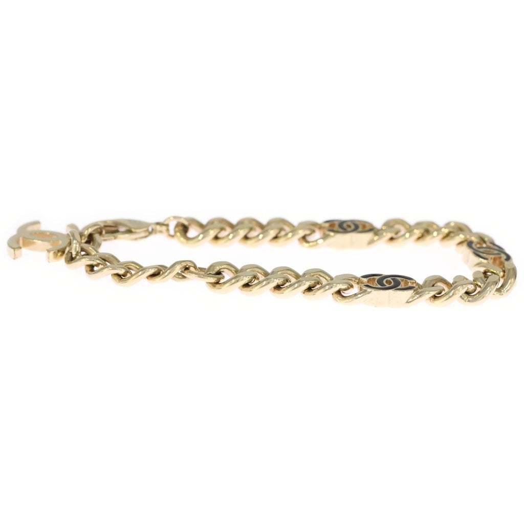 CHANEL(シャネル) ココマーク カーブチェーン GP ブレスレット B22S ゴールド/ブラック レディース