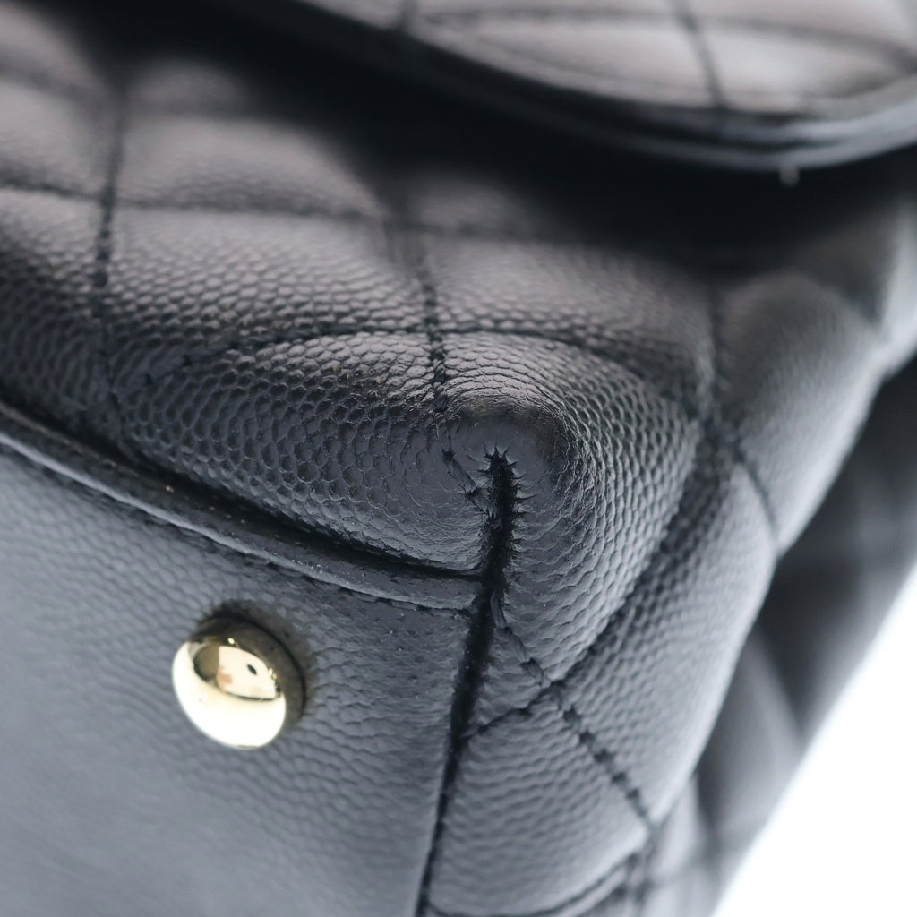 CHANEL(シャネル) ココハンドル24 XS キャビアスキン ゴールド金具 2WAY ハンドバッグ ショルダーバッグ A92990 ブラック レディース