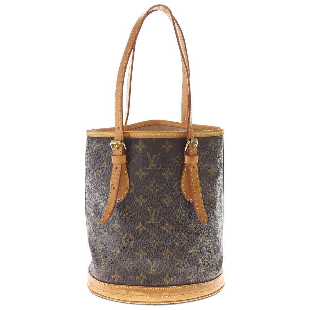 LOUIS VUITTON(ルイヴィトン) モノグラム バゲットPM ハンドバッグ ミニトートバッグ ブラウン レザー×PVC M42238 ゴールド金具 レディース