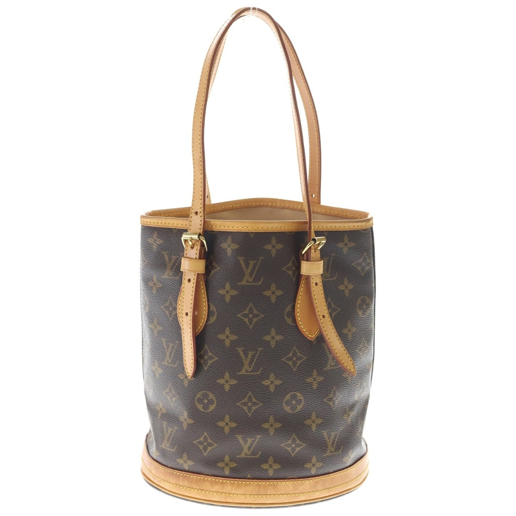 LOUIS VUITTON(ルイヴィトン) モノグラム バゲットPM ハンドバッグ ミニトートバッグ ブラウン レザー×PVC M42238 ゴールド金具 レディース