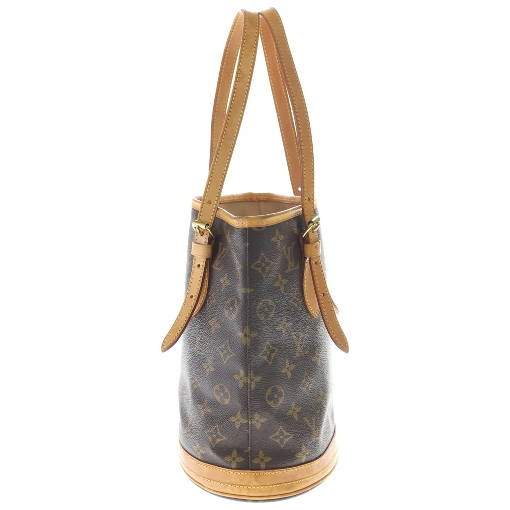 LOUIS VUITTON(ルイヴィトン) モノグラム バゲットPM ハンドバッグ ミニトートバッグ ブラウン レザー×PVC M42238 ゴールド金具 レディース
