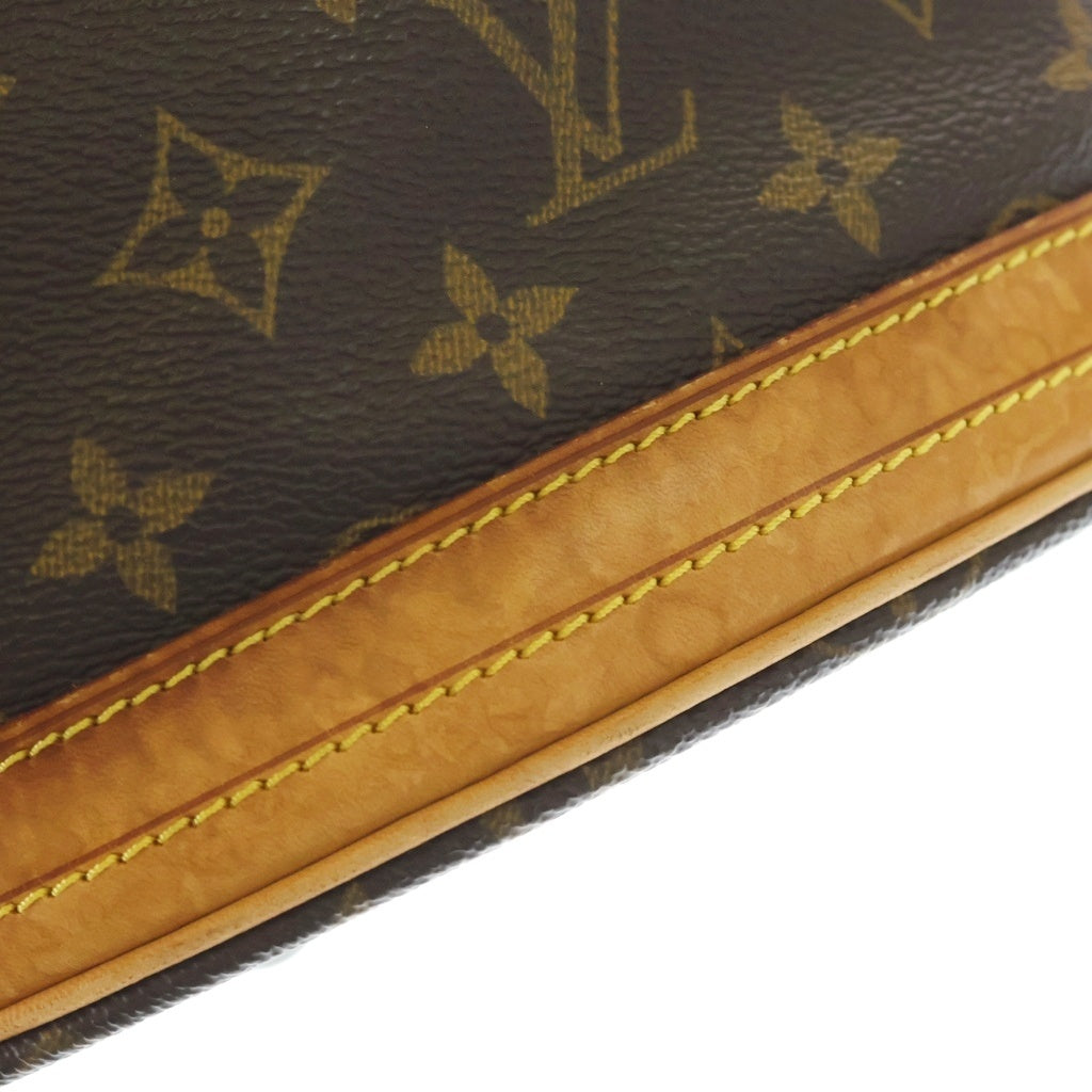 LOUIS VUITTON(ルイヴィトン) モノグラム バゲットPM ハンドバッグ ミニトートバッグ ブラウン レザー×PVC M42238 ゴールド金具 レディース