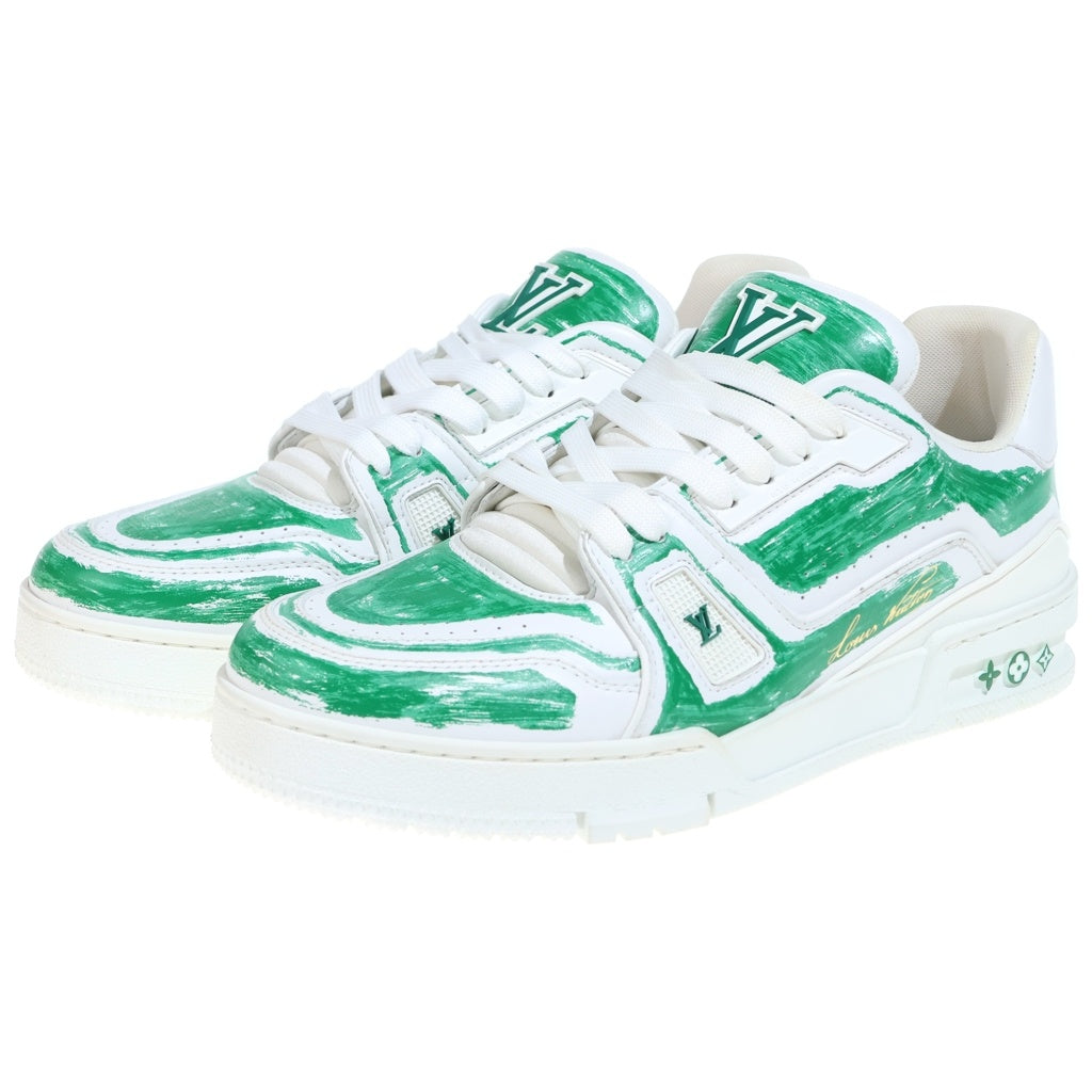 LOUIS VUITTON(ルイヴィトン) LV Trainer Sneaker トレイナー ローカットスニーカー シューズ ペイント グラフィティ ホワイト/グリーン LD0233