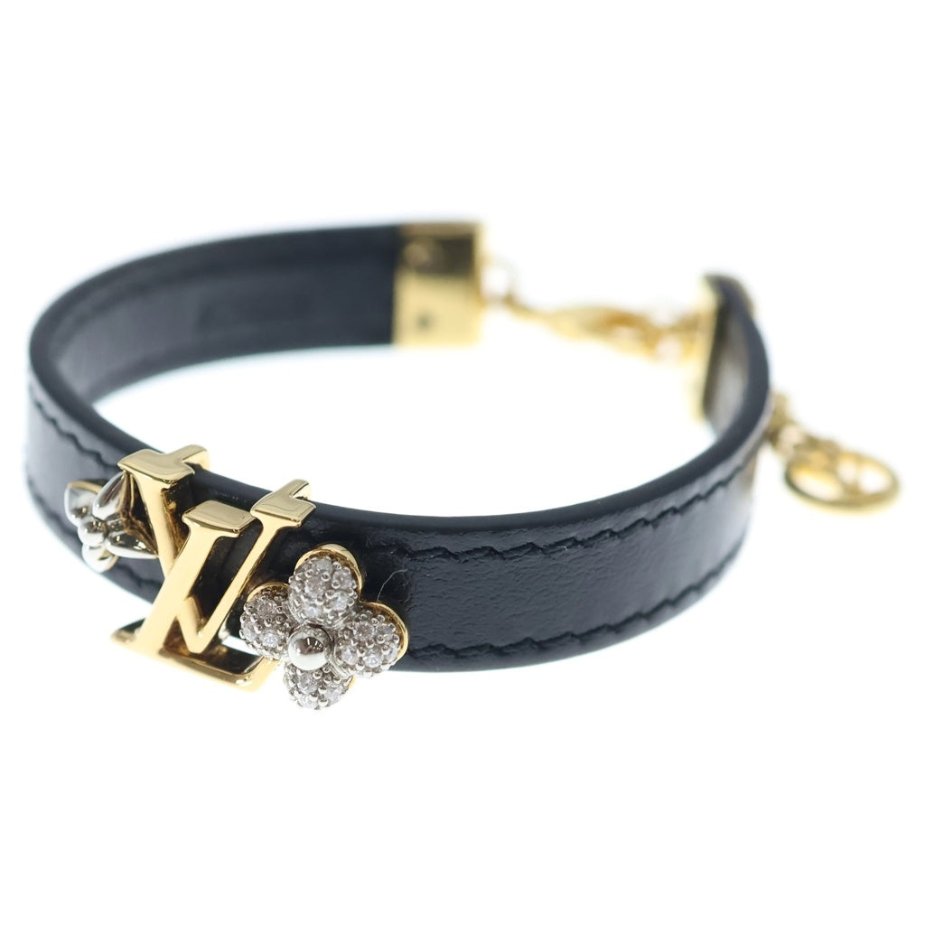 LOUIS VUITTON(ルイヴィトン) LVアイコニック ブレスレット レザー GP ゴールド/ブラック M8417Z レディース