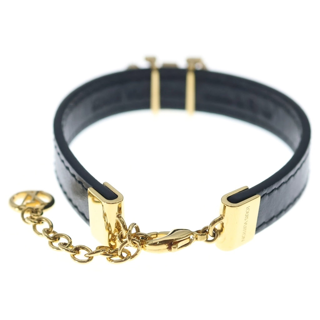 LOUIS VUITTON(ルイヴィトン) LVアイコニック ブレスレット レザー GP ゴールド/ブラック M8417Z レディース