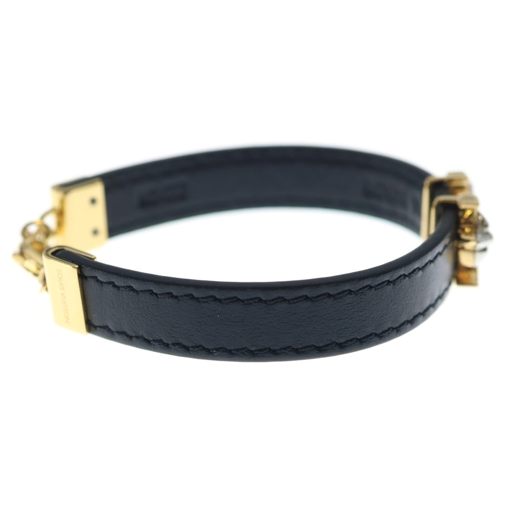 LOUIS VUITTON(ルイヴィトン) LVアイコニック ブレスレット レザー GP ゴールド/ブラック M8417Z レディース
