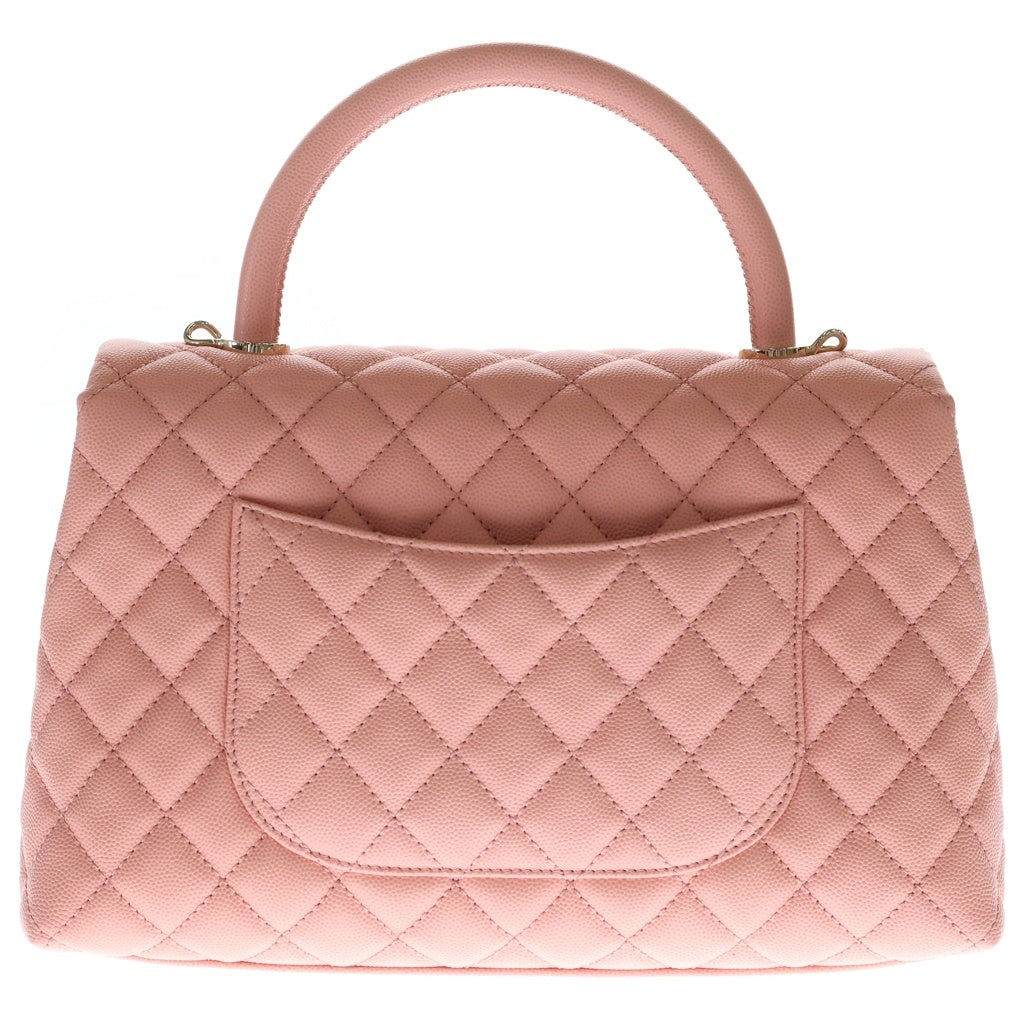 CHANEL(シャネル) マトラッセ トップハンドル 2WAYバッグ ハンドバッグ ショルダーバッグ サーモンピンク キャビアスキン A92991 ゴールド金具 レディース