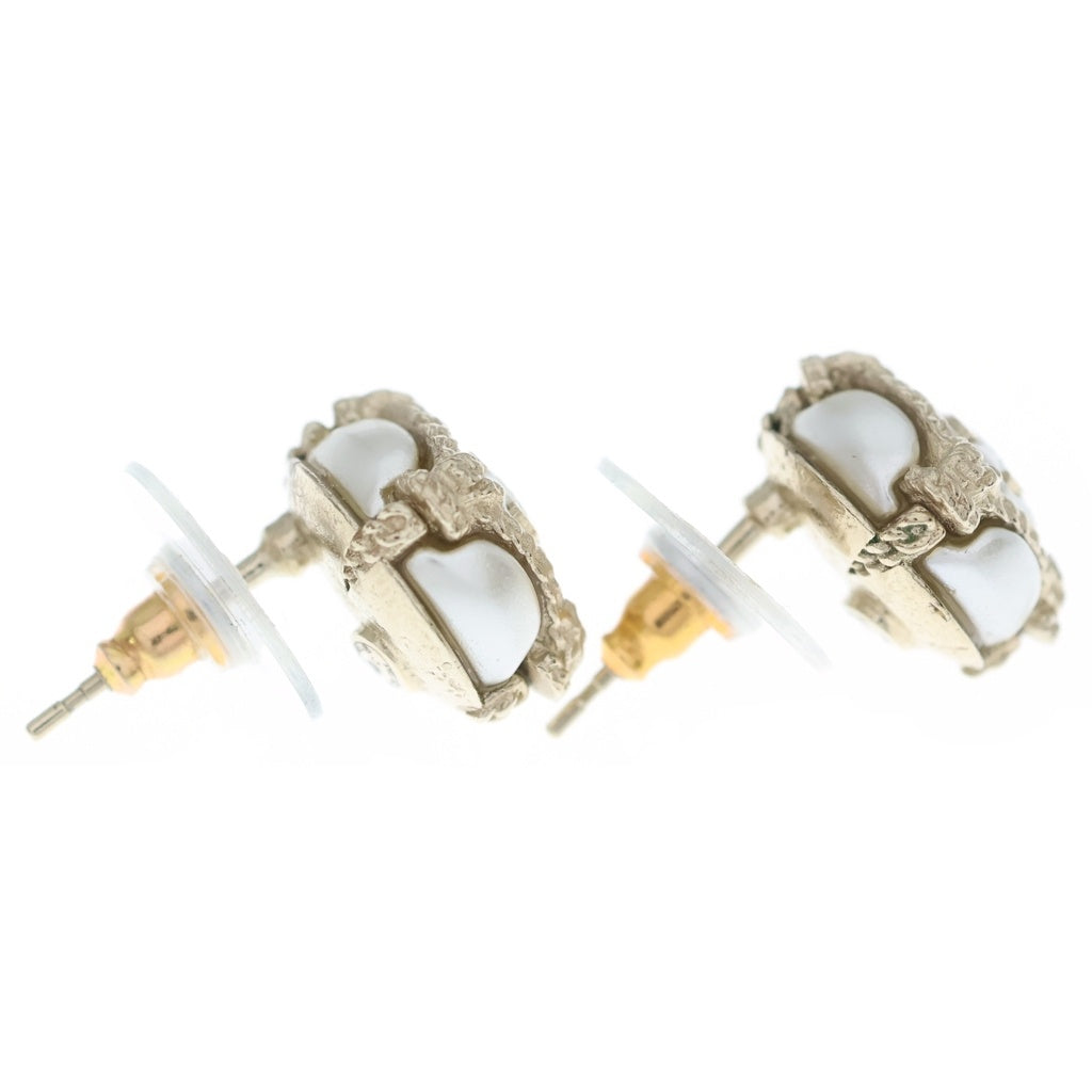 CHANEL(シャネル) ココマーク フェイクパール ピアス ホワイト×ゴールド GP B19C レディース