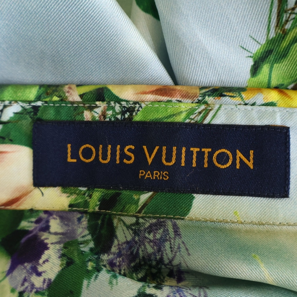 LOUIS VUITTON(ルイヴィトン) 20SS フラワー総柄プリント シルク 長袖シャツ ライトブルー RM201 TXI HS96W