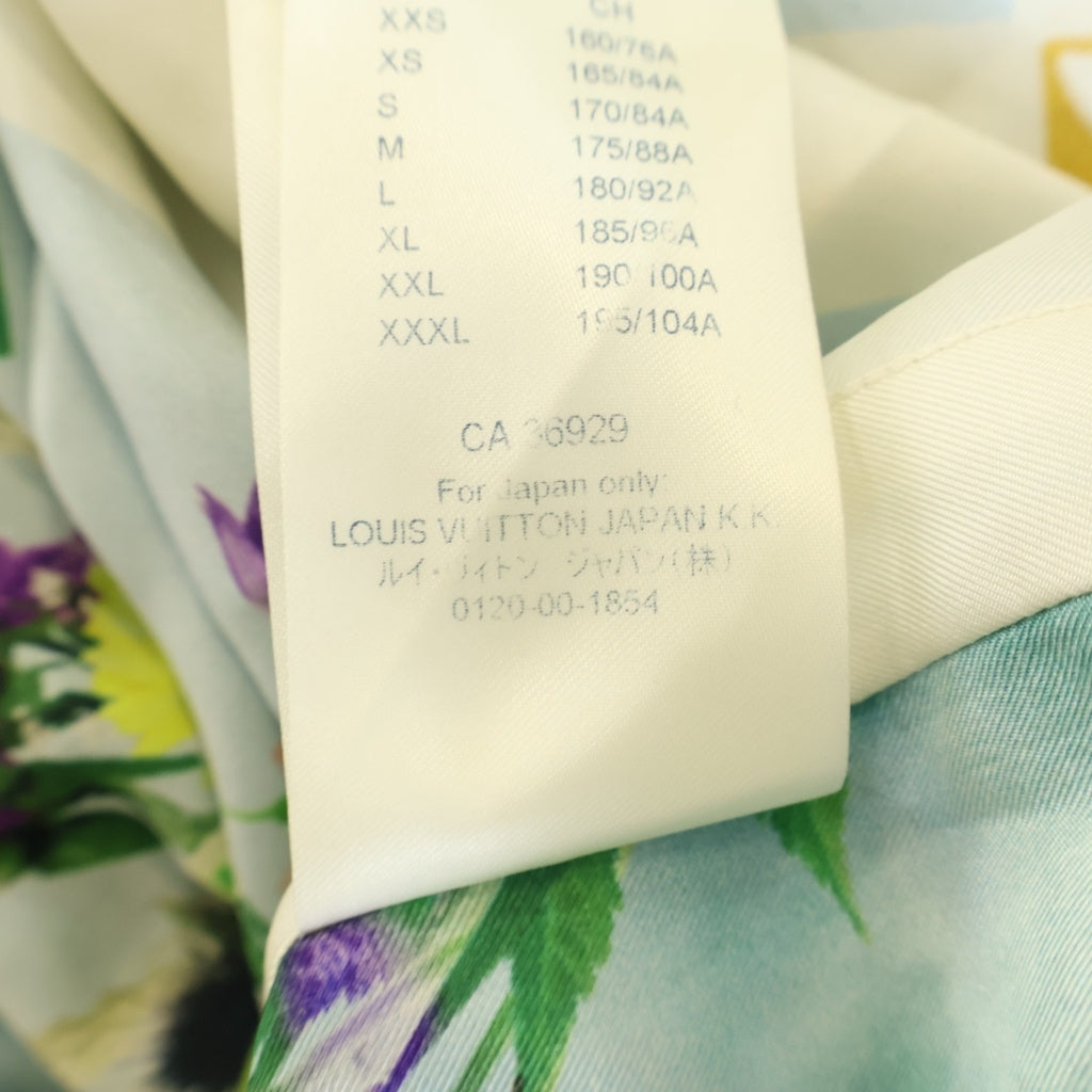 LOUIS VUITTON(ルイヴィトン) 20SS フラワー総柄プリント シルク 長袖シャツ ライトブルー RM201 TXI HS96W