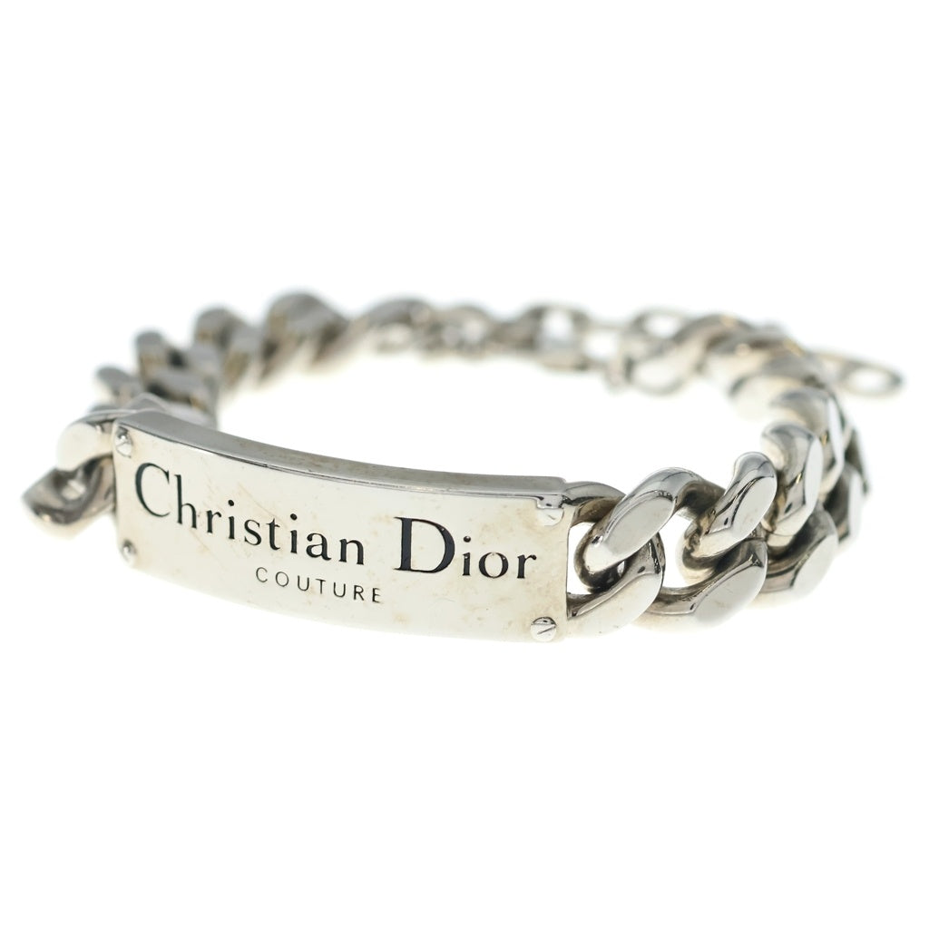Christian Dior(クリスチャンディオール) ロゴプレート チェーン ブレスレット シルバー レディース