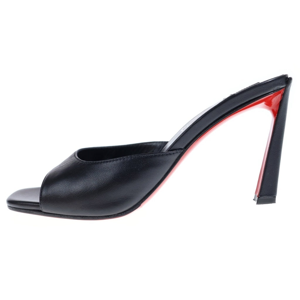CHRISTIAN LOUBOUTIN(クリスチャンルブタン) レザー レッドソール ハイヒール ピンヒール サンダル オープントゥパンプス #36 1/2 ブラック レディース