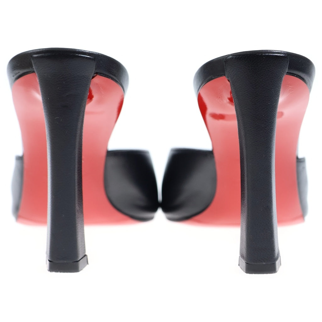 CHRISTIAN LOUBOUTIN(クリスチャンルブタン) レザー レッドソール ハイヒール ピンヒール サンダル オープントゥパンプス #36 1/2 ブラック レディース