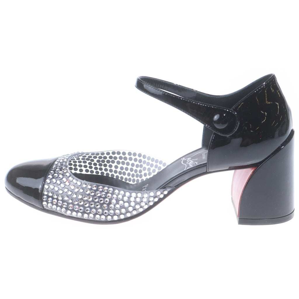 CHRISTIAN LOUBOUTIN(クリスチャンルブタン) ラインストーン レッドソール パテント エナメル パンプス #36 1/2 レディース