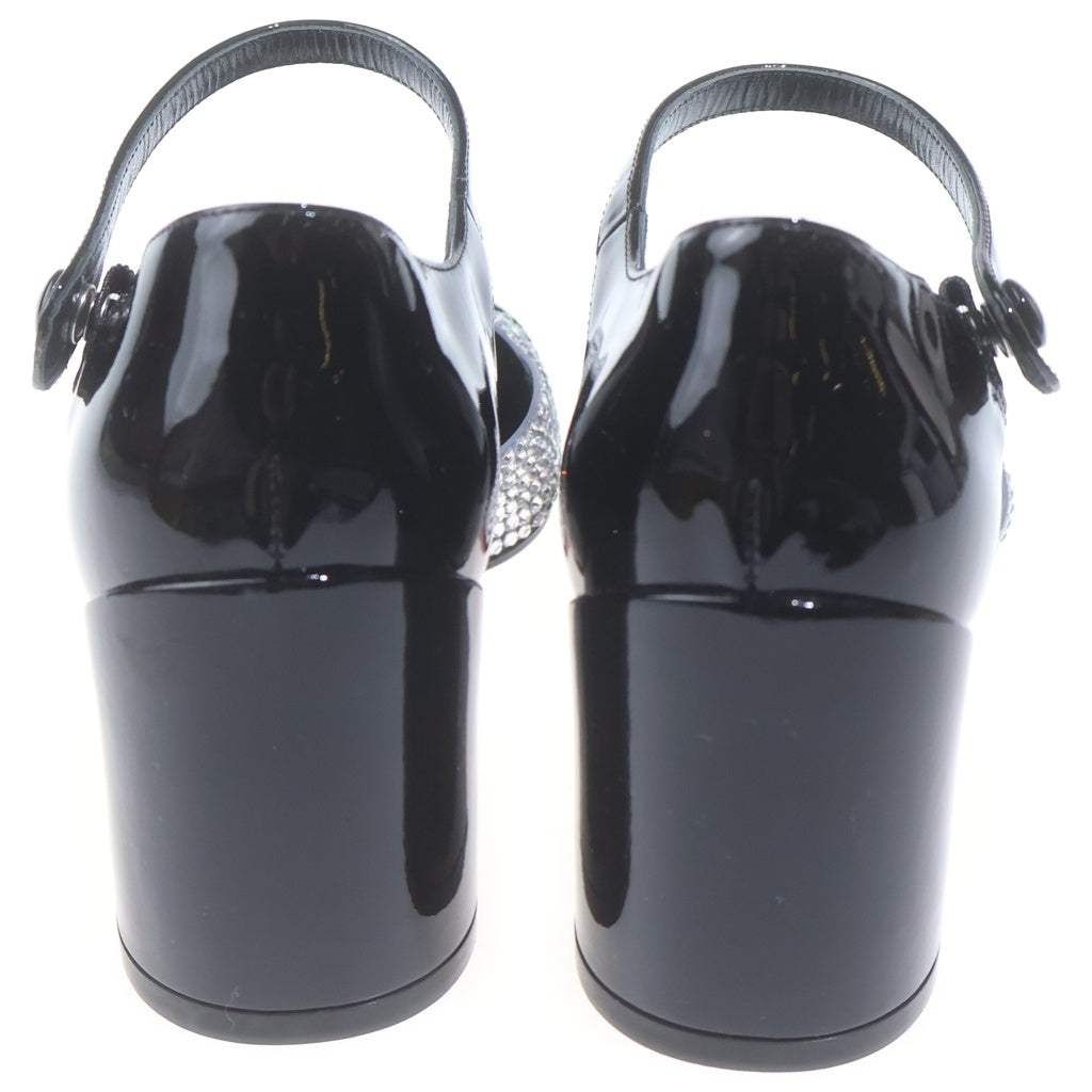 CHRISTIAN LOUBOUTIN(クリスチャンルブタン) ラインストーン レッドソール パテント エナメル パンプス #36 1/2 レディース